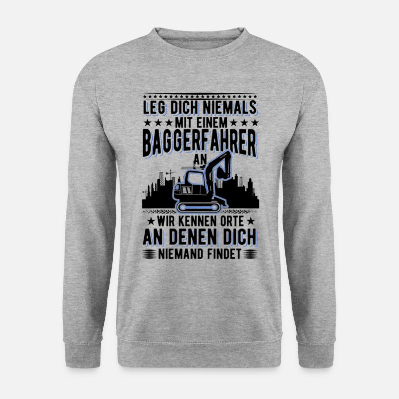 Baggerführer Bagger Baggerfahrer - Unisex Pullover - Weißgrau meliert