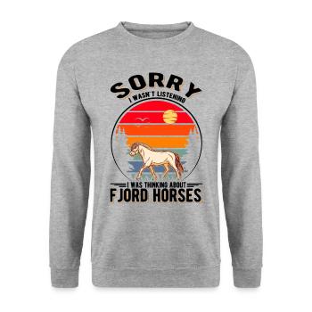 Fjord Horse Norwegian Horse Fjord Horse - Unisex Sweatshirt - salt & pepper - Front - Alina (178cm) & Michal (187cm)
