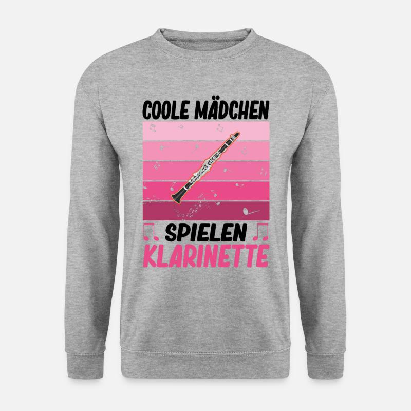 Klarinette Klarinettist - Unisex Pullover - Weißgrau meliert