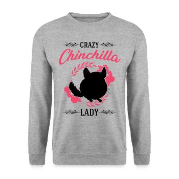 Crazy Chinchilla lady - Unisex Pullover - Weißgrau meliert - Vorne - Alina (178cm) & Michal (187cm)