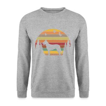 Hollandse Herder Berger Hollandais Rétro - Sweat-shirt Unisexe - gris chiné - Devant - Alina (178cm) & Michal (187cm)