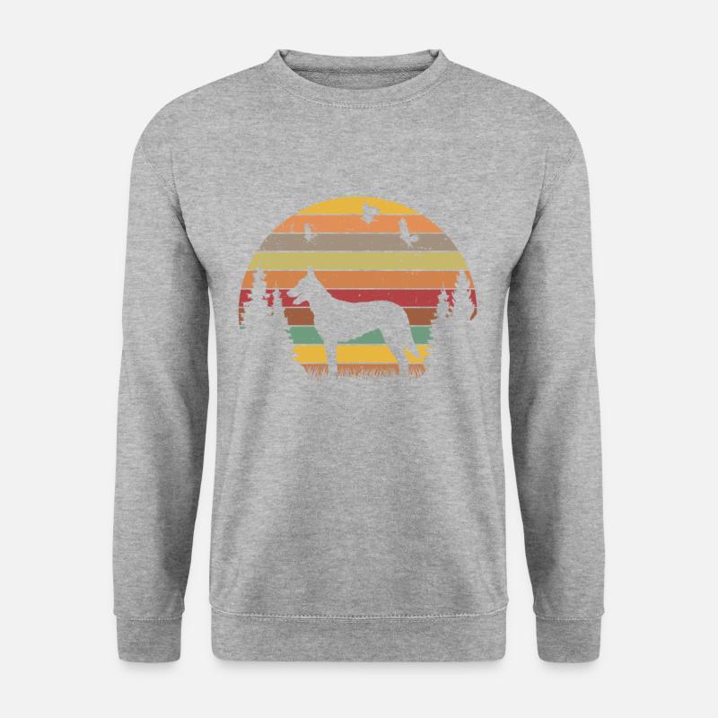Hollandse Herder Retro Holländischer Schäferhund - Unisex Pullover - Weißgrau meliert
