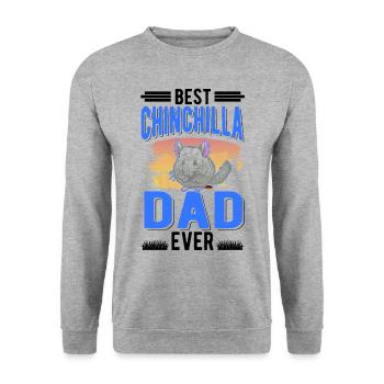 Best Chinchilla Dad Ever - Unisex Pullover - Weißgrau meliert - Vorne - Alina (178cm) & Michal (187cm)