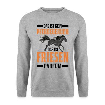 Friesen Pferd Parfüm Friesenpferd - Unisex Pullover - Weißgrau meliert - Vorne - Alina (178cm) & Michal (187cm)
