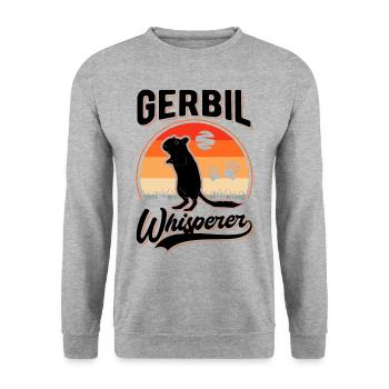 Gerbil Whisperer Racing Rat Gerbil - Unisex Sweatshirt - salt & pepper - Front - Alina (178cm) & Michal (187cm)