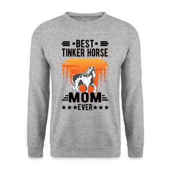 Best Tinker Horse Mom Ever Irish Tinker - Unisex Sweatshirt - salt & pepper - Front - Alina (178cm) & Michal (187cm)