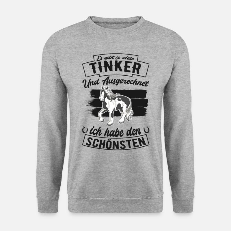 Irish Tinker Pferd Spruch - Unisex Pullover - Weißgrau meliert