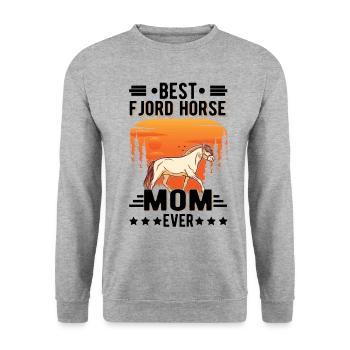 Best Fjord Horse Mom Ever Fjordpferd - Unisex Pullover - Weißgrau meliert - Vorne - Alina (178cm) & Michal (187cm)