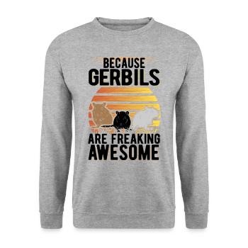 Parce que les gerbilles sont des gerbilles impressionnantes - Sweat-shirt Unisexe - gris chiné - Devant - Alina (178cm) & Michal (187cm)