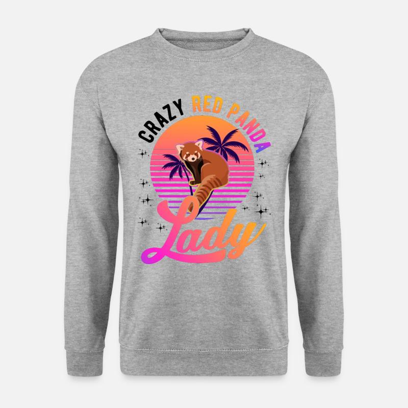 Crazy Red Panda lady Roter Panda - Unisex Pullover - Weißgrau meliert
