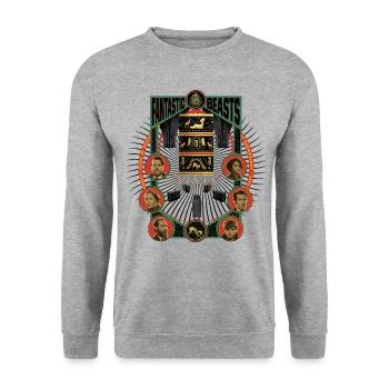 Fantastic Beasts 3 Room of Requirement - Unisex Sweatshirt - salt & pepper - Front - Alina (178cm) & Michal (187cm)