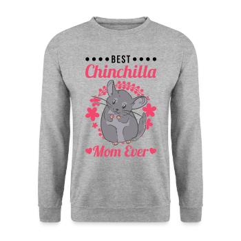 Best Chinchilla Mom Ever - Unisex Pullover - Weißgrau meliert - Vorne - Alina (178cm) & Michal (187cm)