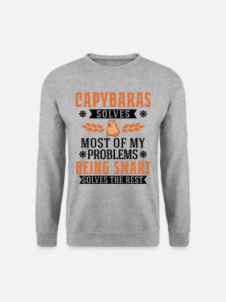 Capybara Wasserschwein Capibara - Unisex sweater - hvidgrå meleret