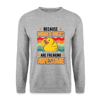 Parce que les canards en caoutchouc sont impressionnants - Sweat-shirt Unisexe - gris chiné - Devant - Alina (178cm) & Michal (187cm)
