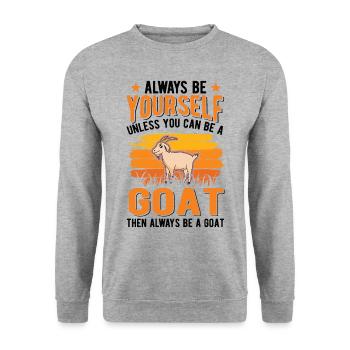 Chèvre Chèvre Chèvre Hôte Chèvre - Sweat-shirt Unisexe - gris chiné - Devant - Alina (178cm) & Michal (187cm)