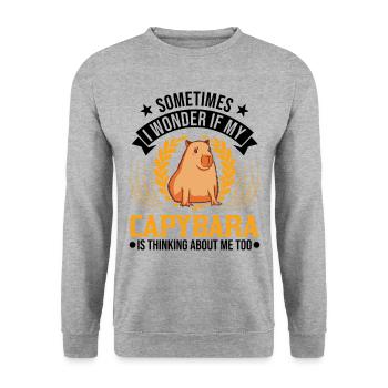 Capybara Wasserschwein Capibara - Sweat-shirt Unisexe - gris chiné - Devant - Alina (178cm) & Michal (187cm)