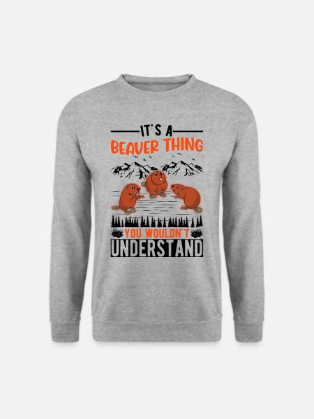 It's a Beaver thing Biber Biberdam - Unisex Pullover - Weißgrau meliert