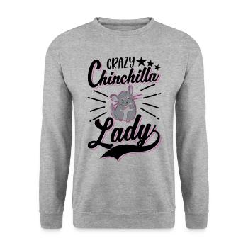 Crazy Chinchilla lady - Unisex Pullover - Weißgrau meliert - Vorne - Alina (178cm) & Michal (187cm)