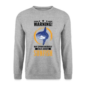 Mondfisch Mola Mola Sunfish - Unisex Sweatshirt - salt & pepper - Front - Alina (178cm) & Michal (187cm)