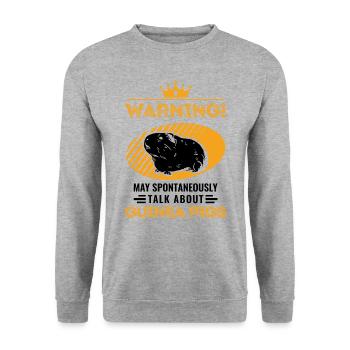 Cochon d’Inde Cadeau Cochon d’Inde - Sweat-shirt Unisexe - gris chiné - Devant - Alina (178cm) & Michal (187cm)