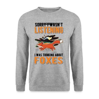 Fuchs Gift - Unisex Sweatshirt - salt & pepper - Front - Alina (178cm) & Michal (187cm)