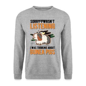 Guinea Pig Gift Guinea Pig - Unisex Sweatshirt - salt & pepper - Front - Alina (178cm) & Michal (187cm)