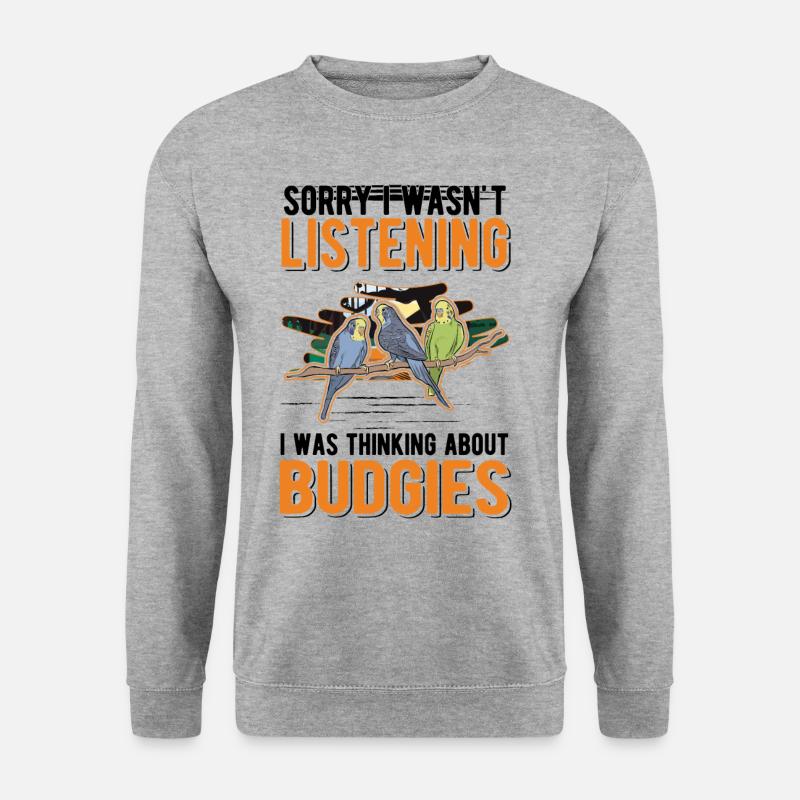 Budgerigar Gift Welli Parakeet - Unisex Sweatshirt - salt & pepper