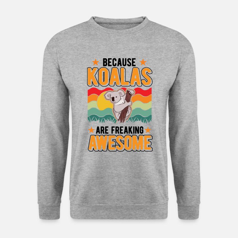 Because Koalas are freaking awesome - Unisex Pullover - Weißgrau meliert