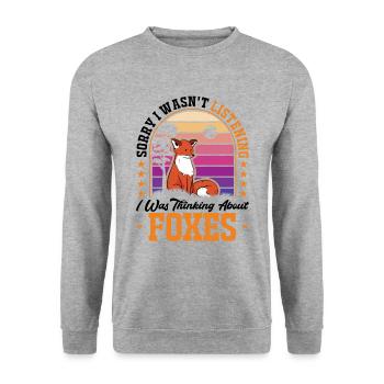Fuchs Gift - Unisex Sweatshirt - salt & pepper - Front - Alina (178cm) & Michal (187cm)
