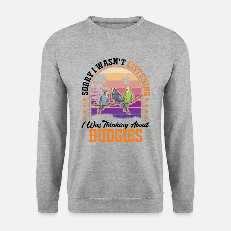 Budgerigar Gift Welli Parakeet - Unisex Sweatshirt - salt & pepper