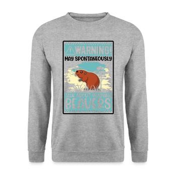 Avertissement May parler spontanément de Castors Castor - Sweat-shirt Unisexe - gris chiné - Devant - Alina (178cm) & Michal (187cm)
