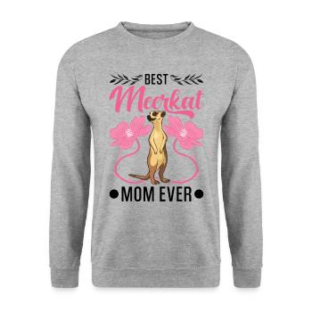 Best Meerkat Mom Ever Erdmännchen - Unisex Sweatshirt - salt & pepper - Front - Alina (178cm) & Michal (187cm)