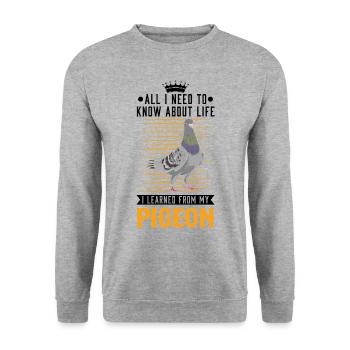 Pigeon Pigeon Fancier City Pigeon - Unisex Sweatshirt - salt & pepper - Front - Alina (178cm) & Michal (187cm)