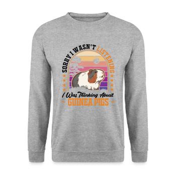 Guinea Pig Gift Guinea Pig - Unisex Sweatshirt - salt & pepper - Front - Alina (178cm) & Michal (187cm)