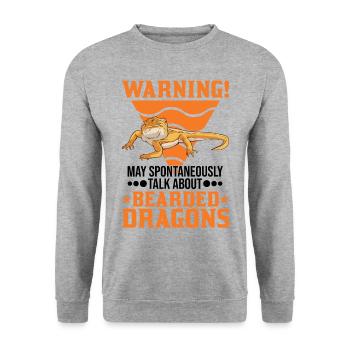 Dragon barbu Cadeau Dragon barbu - Sweat-shirt Unisexe - gris chiné - Devant - Alina (178cm) & Michal (187cm)