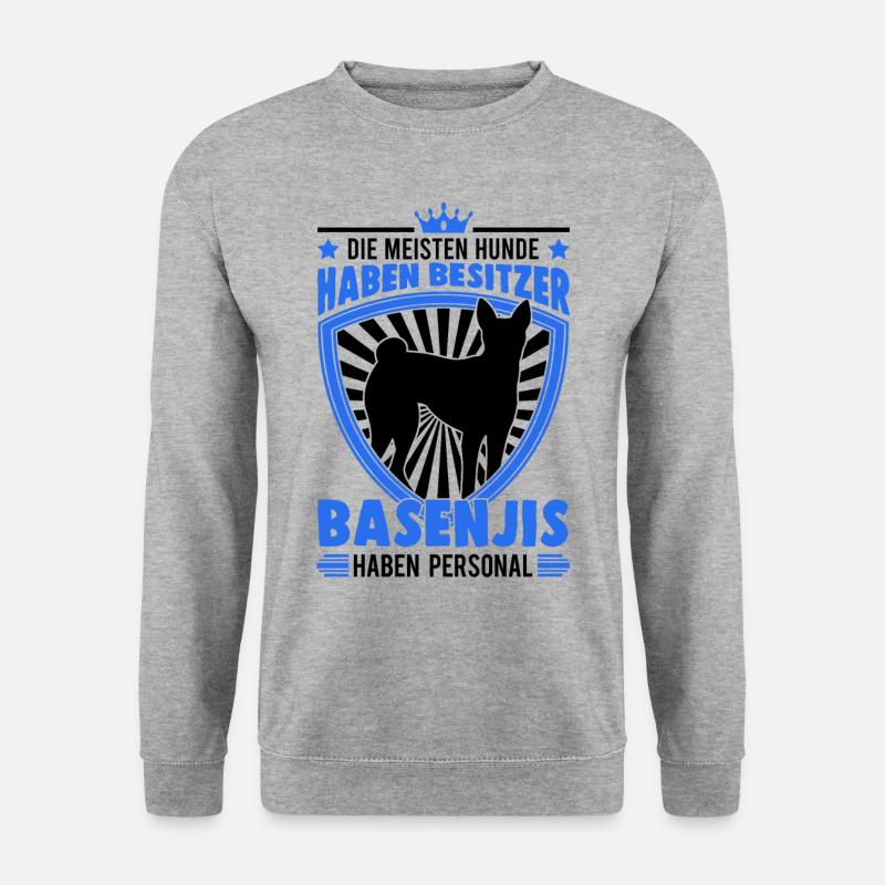 Basenji Personal Kongoterrier - Unisex Pullover - Weißgrau meliert