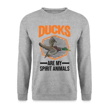 Les canards sont mes animaux spirituels éleveurs de canards - Sweat-shirt Unisexe - gris chiné - Devant - Alina (178cm) & Michal (187cm)