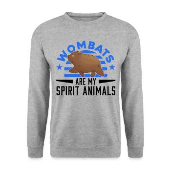 Les wombats sont mes animaux spirituels - Sweat-shirt Unisexe - gris chiné - Devant - Alina (178cm) & Michal (187cm)