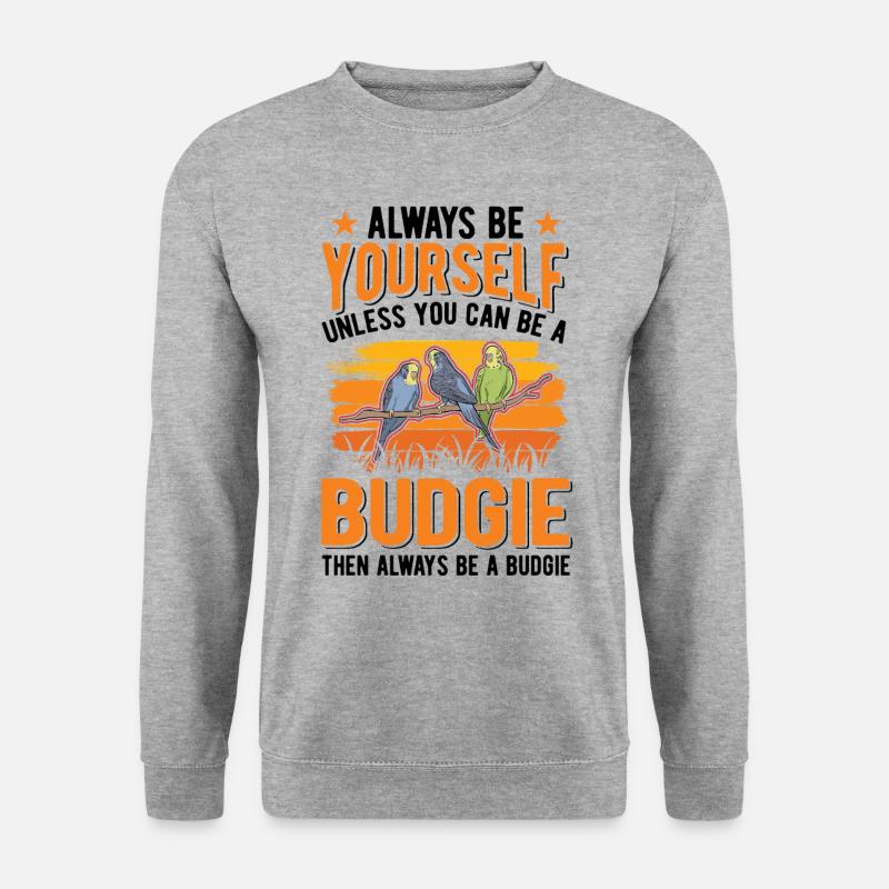 Wellensittich Welli Sittich - Unisex Pullover - Weißgrau meliert