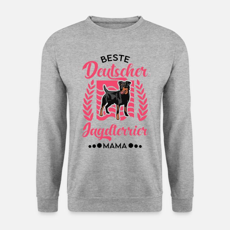Beste Deutscher Jagdterrier Mama - Unisex Pullover - Weißgrau meliert