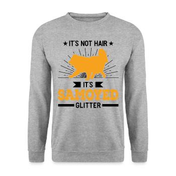 It's not Hair It's Samoyed Glitter Samojede - Unisex Sweatshirt - salt & pepper - Front - Alina (178cm) & Michal (187cm)