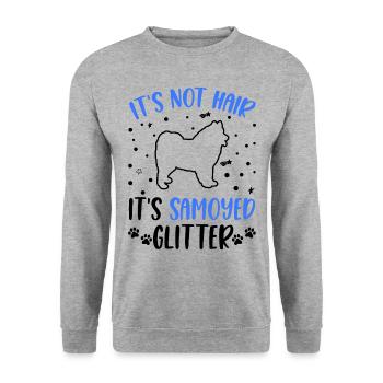 It's not Hair It's Samoyed Glitter Samojede - Unisex Sweatshirt - salt & pepper - Front - Alina (178cm) & Michal (187cm)
