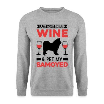 Samoyèdes et vin - Sweat-shirt Unisexe - gris chiné - Devant - Alina (178cm) & Michal (187cm)