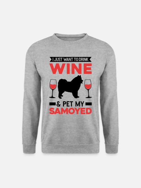 Samoyeds and wine - Unisex Sweatshirt - salt & pepper