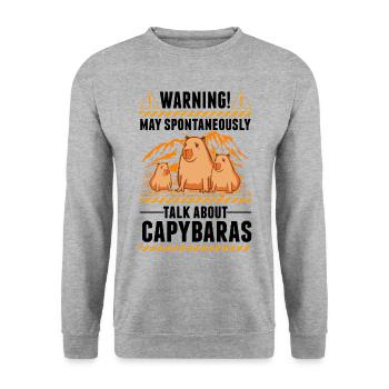 Capybara Wasserschwein Capibara - Unisex Sweatshirt - salt & pepper - Front - Alina (178cm) & Michal (187cm)