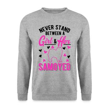 Samoyed Girl Chien de traîneau - Sweat-shirt Unisexe - gris chiné - Devant - Alina (178cm) & Michal (187cm)