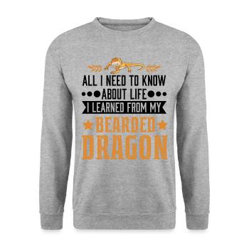 Bartagame Dragon barbu - Sweat-shirt Unisexe - gris chiné - Devant - Alina (178cm) & Michal (187cm)