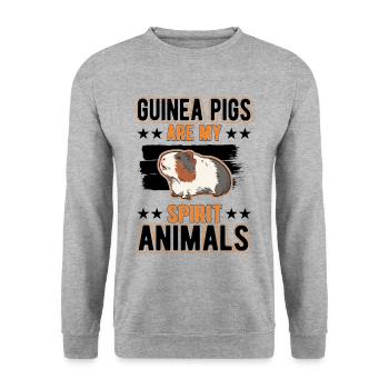 Meerschweinchen Spirit Cochon d’Inde Animal - Sweat-shirt Unisexe - gris chiné - Devant - Alina (178cm) & Michal (187cm)