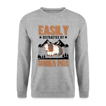 Facilement distrait par les cochons d’Inde Meerschweinchen - Sweat-shirt Unisexe - gris chiné - Devant - Alina (178cm) & Michal (187cm)