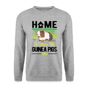 Guinea pig home Guinea Pig - Unisex Sweatshirt - salt & pepper - Front - Alina (178cm) & Michal (187cm)